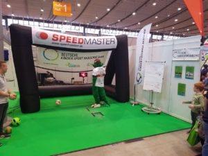 Speed measuring system as fair-highlight-branded inflatable goal-vfb stuttgart