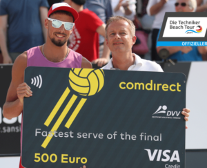 beachvolleyball-service speed measuring- sponsoring comdirect-winner male