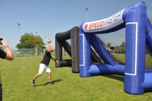 speed measurement system and the inflatable goal-handball-event tool