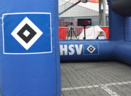 Speedmaster football Bundesliga HSV Event module speed meassuring and inflatable goal